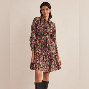 Boden Tiered Cotton Mini Shirt Dress Size 12R